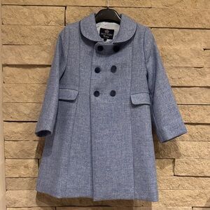 Trotters Light Blue Double-Breasted Jacket Size  3y purchased in London